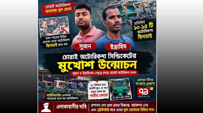 মিরপুরে অটোরিকশা ছিনতাই ও চোরাই ব্যবসার অভিযোগ, দ্রুত ব্যবস্থা নেওয়ার দাবি এলাকাবাসীর
